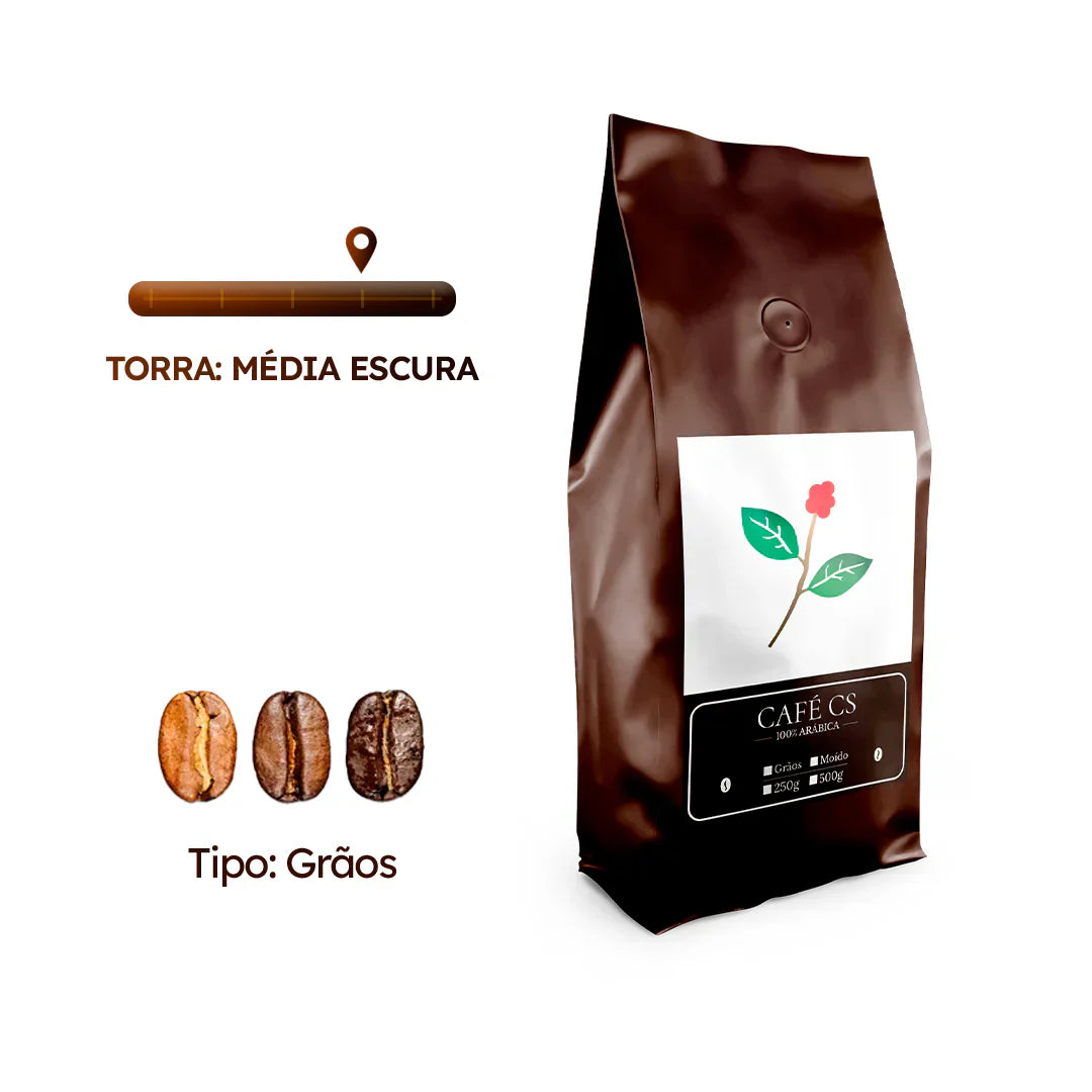 Café CS Gourmet 100% Arábica – 500g (Grãos | Torra Média Escura)